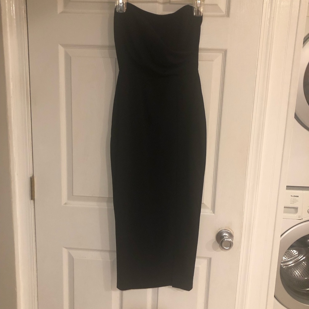 Windsor Black Strapless Midi Dress- Small
